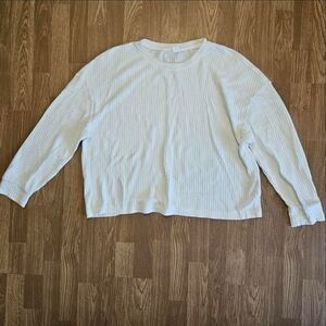 GAP Ribbed White Long Sleeve